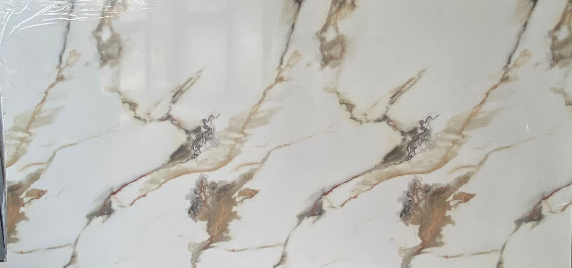 BY-08-Beyaz (Kahve Desenli) Duvar Paneli